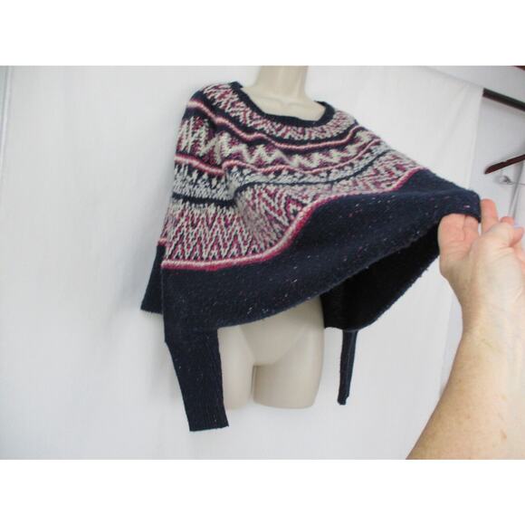 Sleeping on Snow Sweater Womens XS Small Midland Fair Isle Poncho Pullover Wool - Picture 3 of 13